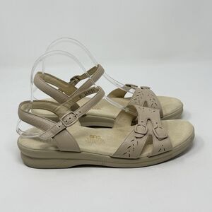 SAS Duo Sandals Womens 10 W Wide Beige Brown Leather Ankle Strap Comfort Casual